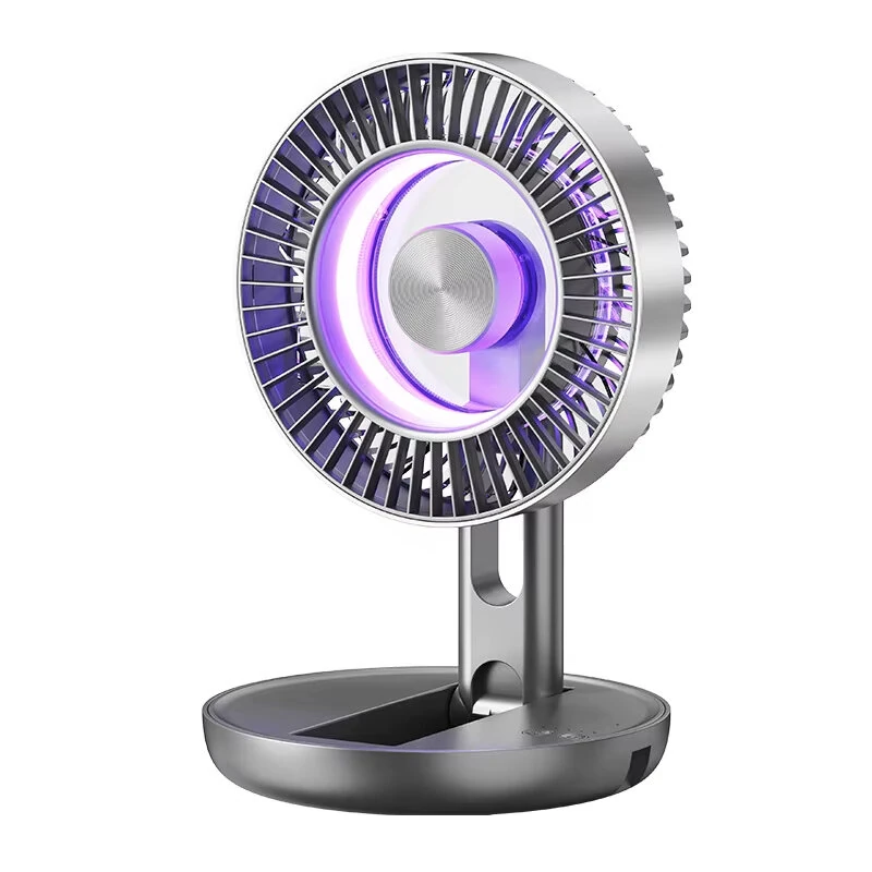 Tevorex Foldable Air Circulation Fan USB Rechargeable 9 Blades 5 Speeds Quiet Desk Fan with LED Display for Home Office Bedroom — image 1