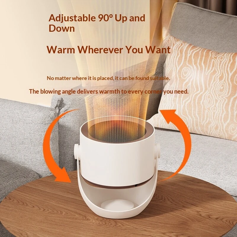 Tevorex Intelligent Portable Desk Heater, Fast Heating Warm Air Blower with 90° Adjustable Angle, Low Noise, Energy-Saving Design & Overheat Protection — view 4
