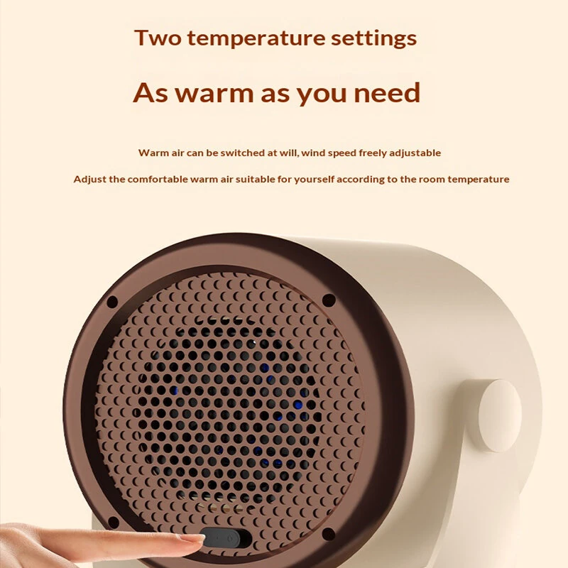 Tevorex Intelligent Portable Desk Heater, Fast Heating Warm Air Blower with 90° Adjustable Angle, Low Noise, Energy-Saving Design & Overheat Protection — view 8