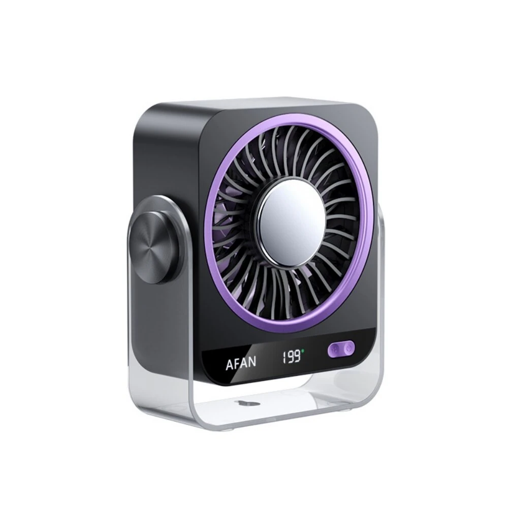 Tevorex K818 Portable Desktop Fan 5 Gears Wind 360° Circulation Adjustable Ultra Quiet Operation Long Battery Rechargeable Ice Cooling Fan with Digital for Home Office — view 8