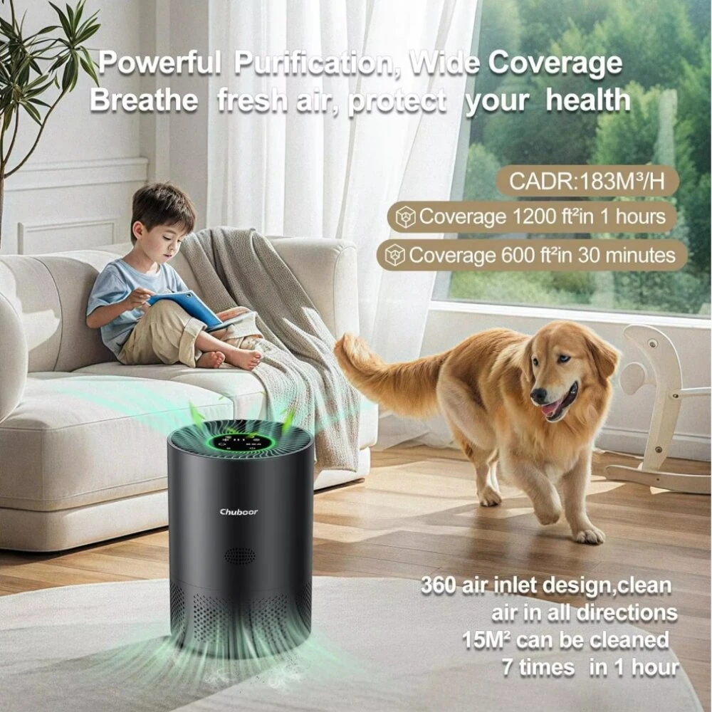 Tevorex PJ01 24W Smart Air Purifier H13 HEPA 3 Stage Filtration WiFi App and Voice Control Ultra Quiet with Timer for Odor Dust Smoke — view 5
