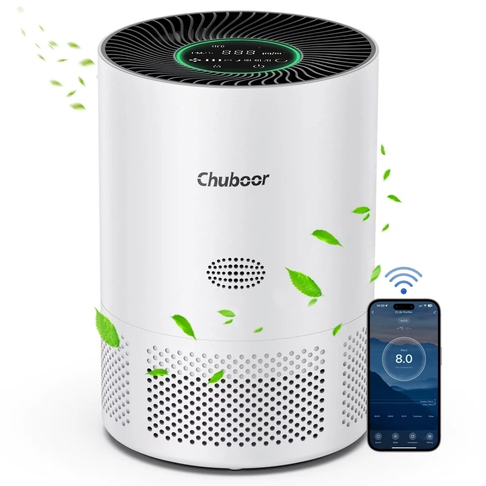 Tevorex PJ01 24W Smart Air Purifier H13 HEPA 3 Stage Filtration WiFi App and Voice Control Ultra Quiet with Timer for Odor Dust Smoke — view 7