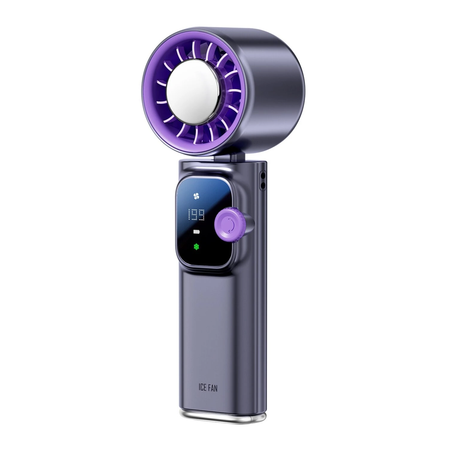 Tevorex Portable Handheld Air Conditioner Fan 7 Blades 199 Levels Wind Adjustable 4000mAh Long Battery Rechargeable Mini Cooling Fan with LED Digital Display for Indoor Outdoor — image 1