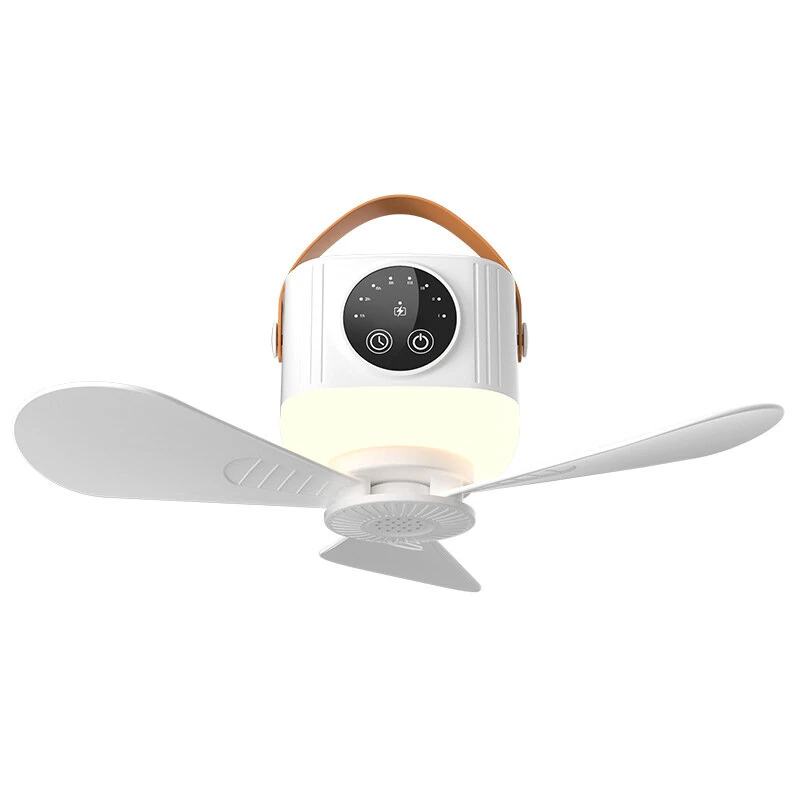 Tevorex Portable Rechargeable Ceiling Fan Light 7200mAh Battery 4 Speeds 3 Color LED Lighting Timer Low Noise 2 in 1 Fan Lamp with Remote Control for Home Office Dorm — view 10