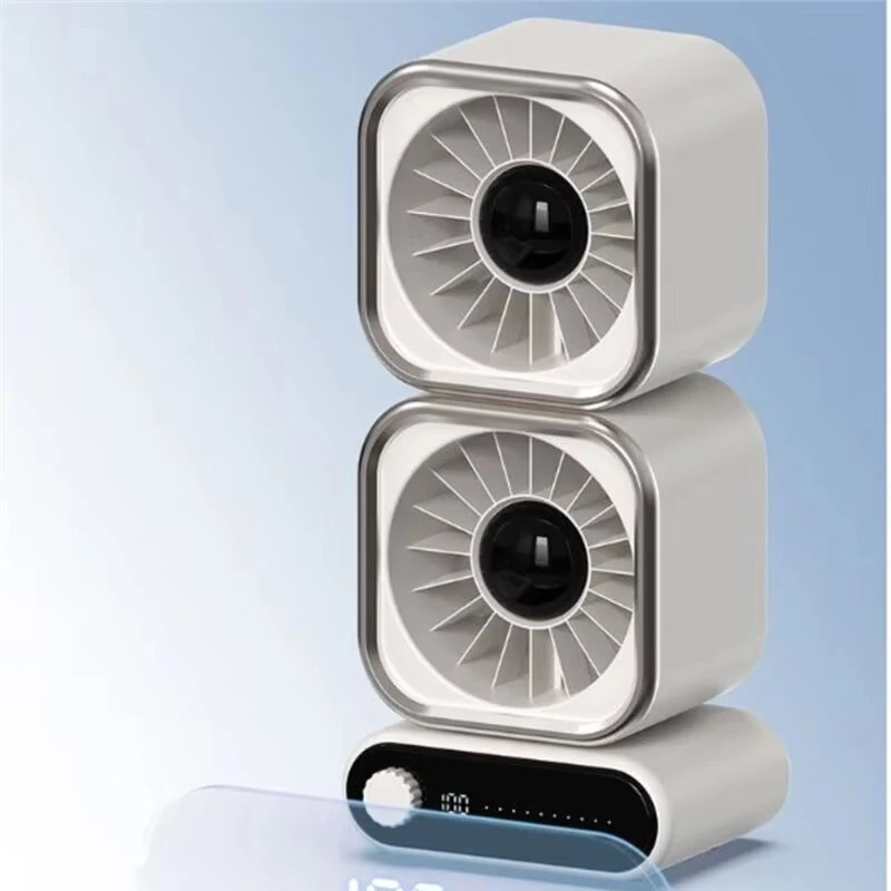 Tevorex Portable Rechargeable Dual Head Desktop Fan 360° Rotational Airflow Speed Adjustable Mini Silent Electric Fan for Home and Office — view 7
