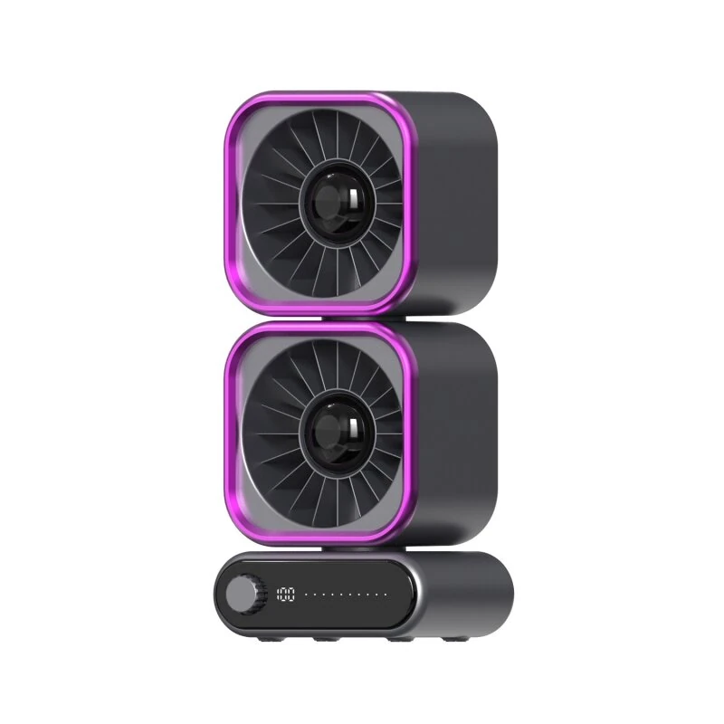 Tevorex Portable Rechargeable Dual Head Desktop Fan 360° Rotational Airflow Speed Adjustable Mini Silent Electric Fan for Home and Office — view 8