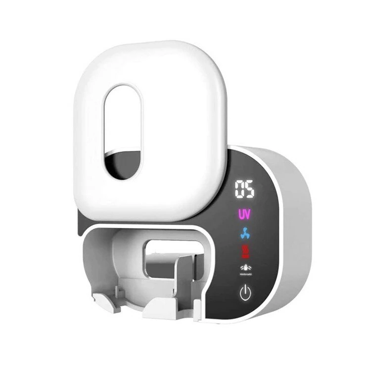 Tevorex Portable Toothbrush Sterilizer UVC Auto Sterilization Heating Drying Timer Type C Rechargeable with LED Display for Home