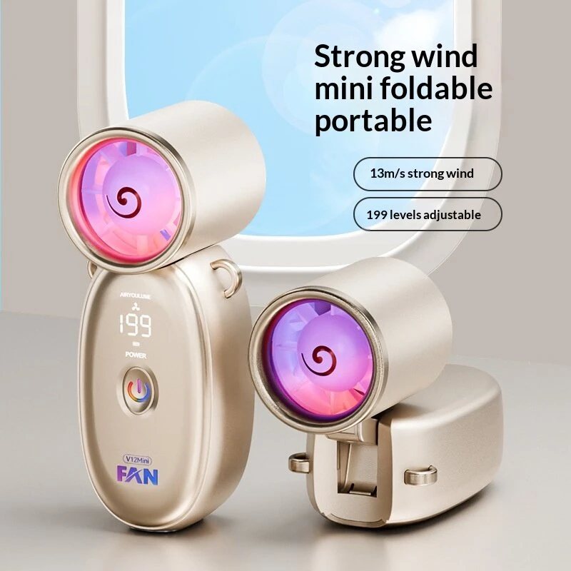 Tevorex Portable USB Fan 3000mAh 199 Adjustable Airflow High-Efficiency Handheld Foldable Cooling Fan with LED Display for Travel & Outdoor Use — view 5