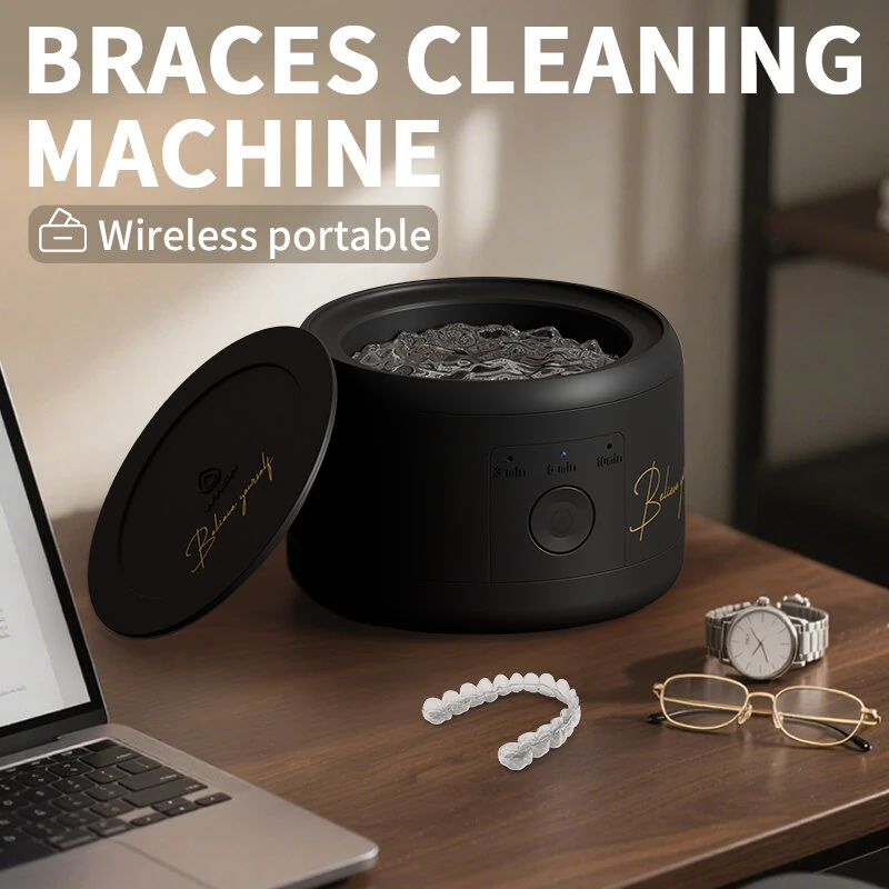 Tevorex Portable Wireless Ultrasonic Cleaner 3 Mode Deep Cleaning Machine 360° Cleaning for Retainer Denture Jewelry Watch Travel Home Use — view 7