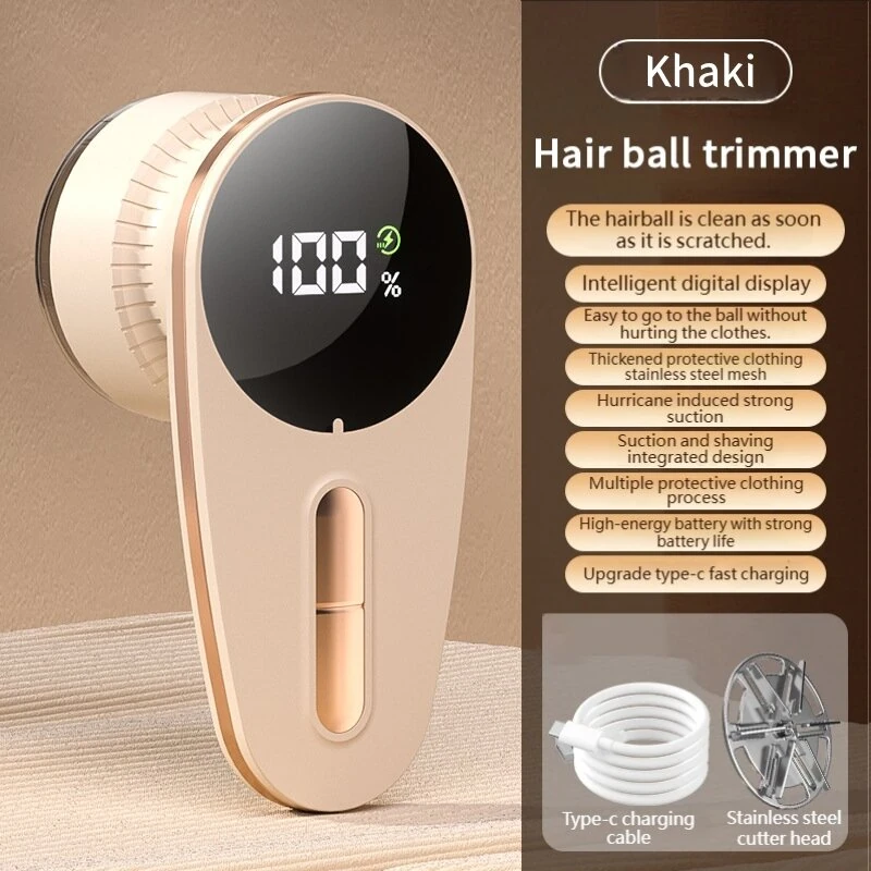 Tevorex Rechargeable Electric Lint Shaver Intelligent Digital Display Type C Fast Charging Portable Hair Ball Trimmer with Large Lint Compartment for Home — view 4