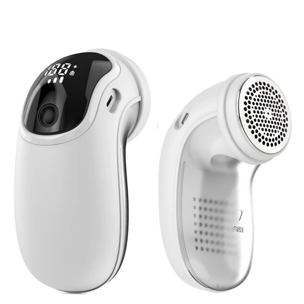 Tevorex Rechargeable Lint Remover Portable Fabric Shaver 6 Blade 3 Speed Settings 100ml Dust Container Digital Display for Clothes Blankets Sweaters — image 1