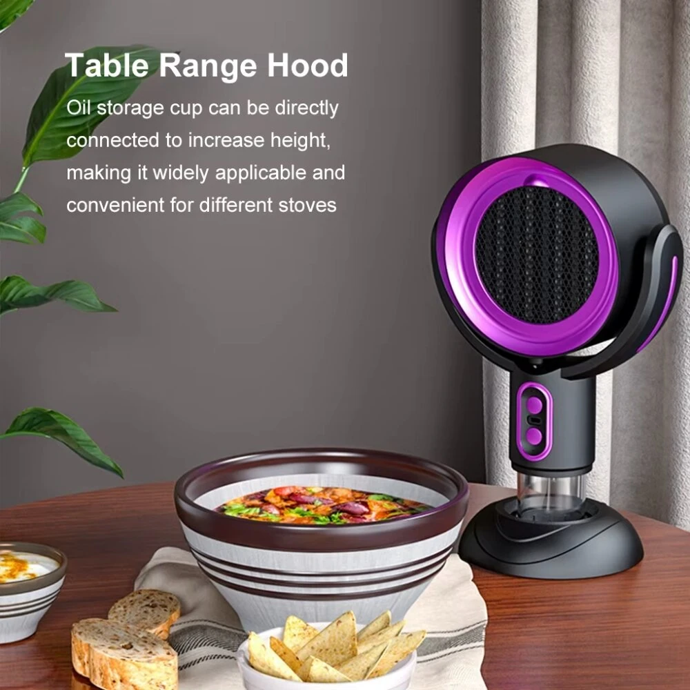 Tevorex USB Household Mini Rechargeable Desktop Range Hood Speed Angle Adjustment Negative Ions Output Portable Range Hood for Indoor Kitchen — view 6