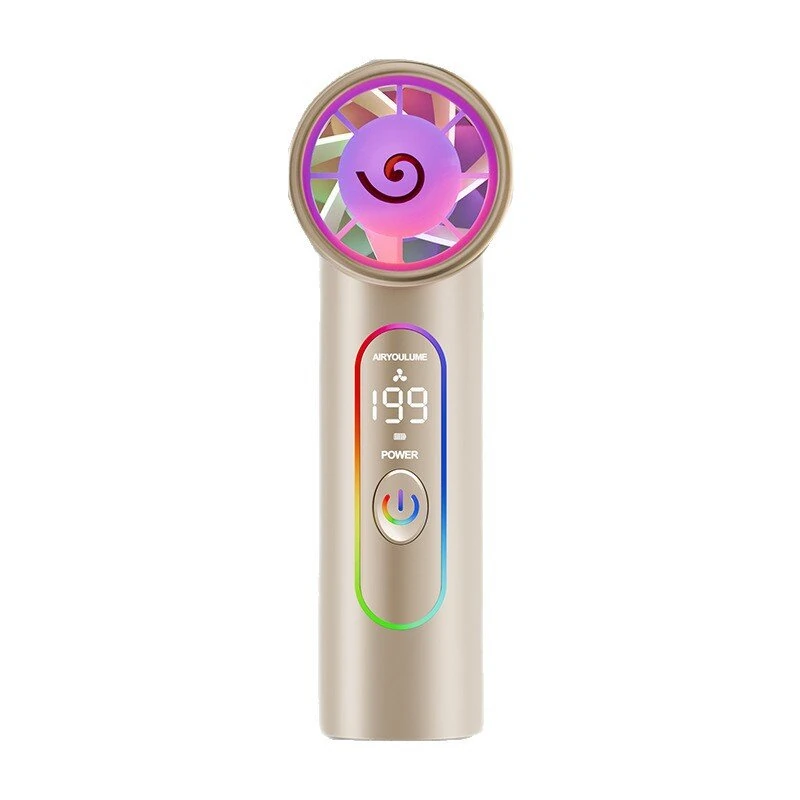 Tevorex V9 Mini 3000mAh Portable Handheld Fan 199-Level Speed Adjustable USB Charging Energy-Efficient Cooling Fan with Clip Colorful Lighting for Outdoor Travel — view 8