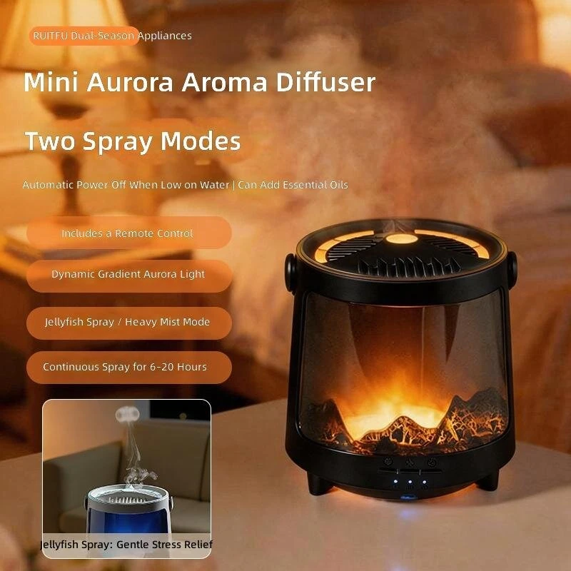 Tevorex V93 300ml Aroma Diffuser Ultrasonic Humidifier with Remote Control 7 Color Night Light Jellyfish Mist Humidifier for Bedroom Home — view 5