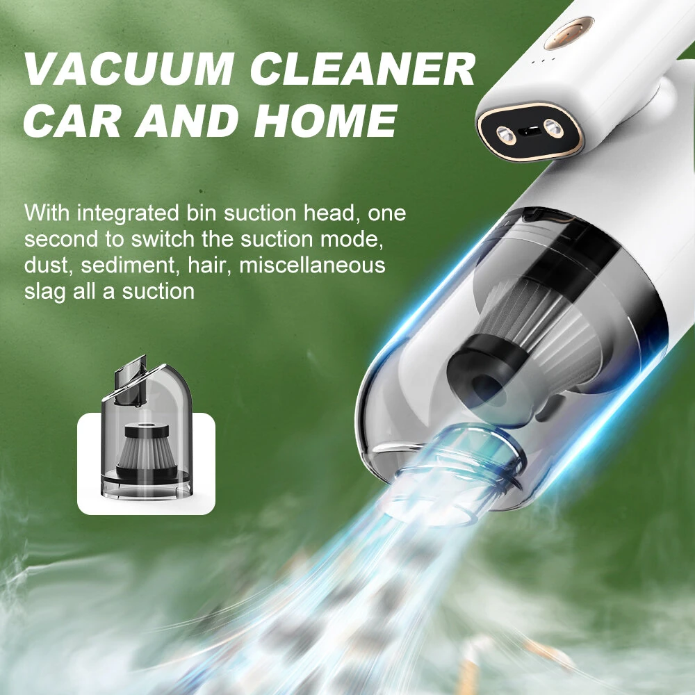 Tevorex Wireless Handheld Vacuum Cleaner 70W Portable Cordless Vacuum with Dual LED Lights 180° Adjustable Handle and USB Type-C Fast Charging for Home and Car — view 2