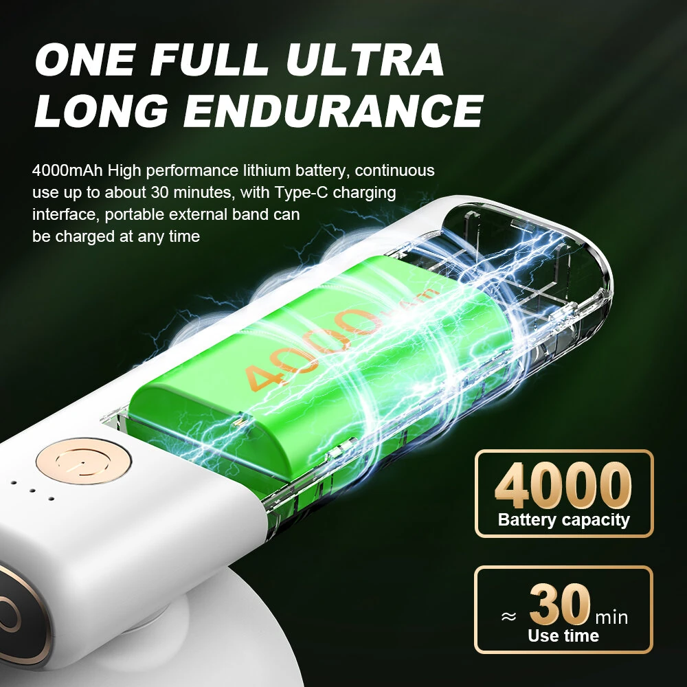 Tevorex Wireless Handheld Vacuum Cleaner 70W Portable Cordless Vacuum with Dual LED Lights 180° Adjustable Handle and USB Type-C Fast Charging for Home and Car — view 4