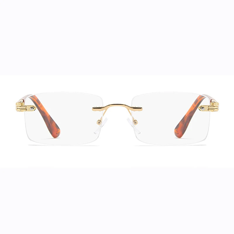 TF-98 Vintage Rimless Reading Glasses Progressive Multifocal Crystal Lenses With Cut Edge Anti-Fatigue HD Eyewear — view 7