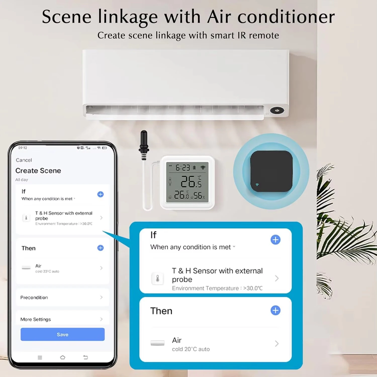 TH01 TH08 Tuya WiFi Temperature Humidity Meter with External Probe Sensor Digital LCD Screen Thermometer for Fish Tank Freezer — view 5