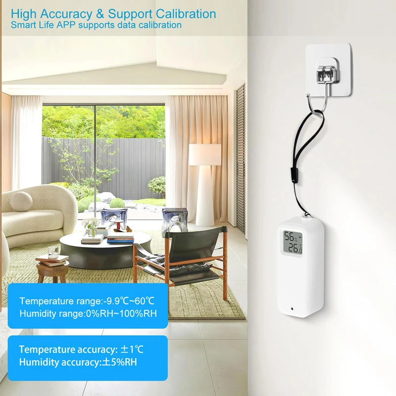 TH13 Tuya WiFi Temperature & Humidity Sensor with LCD Digital Display Indoor Hygrometer Thermometer Smart Home Remote Monitor Voice with Alexa Google Home Smart Life APP — view 5