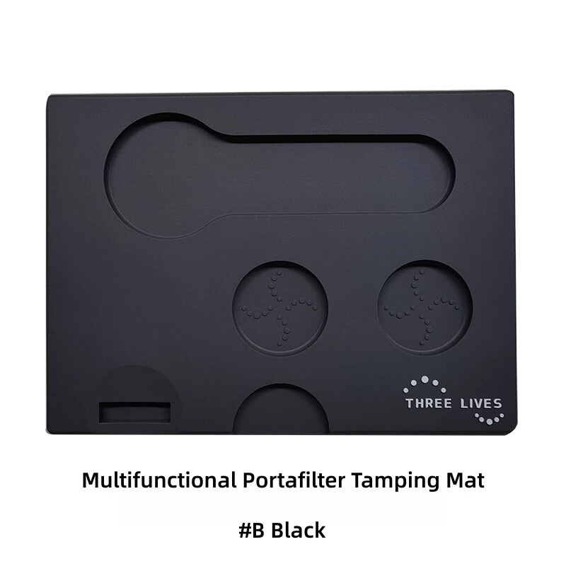THREE LIVES Espresso Tamping Mat Silicone Non-Slip Coffee Corner Mat Barista Organizer Pad for Tamp Station and Coffee Accessories — view 2
