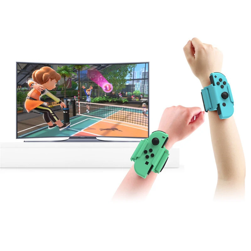 TNS-2126 1 Pair Game Sports Wrist Bands for Switch OLED Gamepad Elastic Adjustable Left and Right Handle Strap for NS Just Dance Game — view 2
