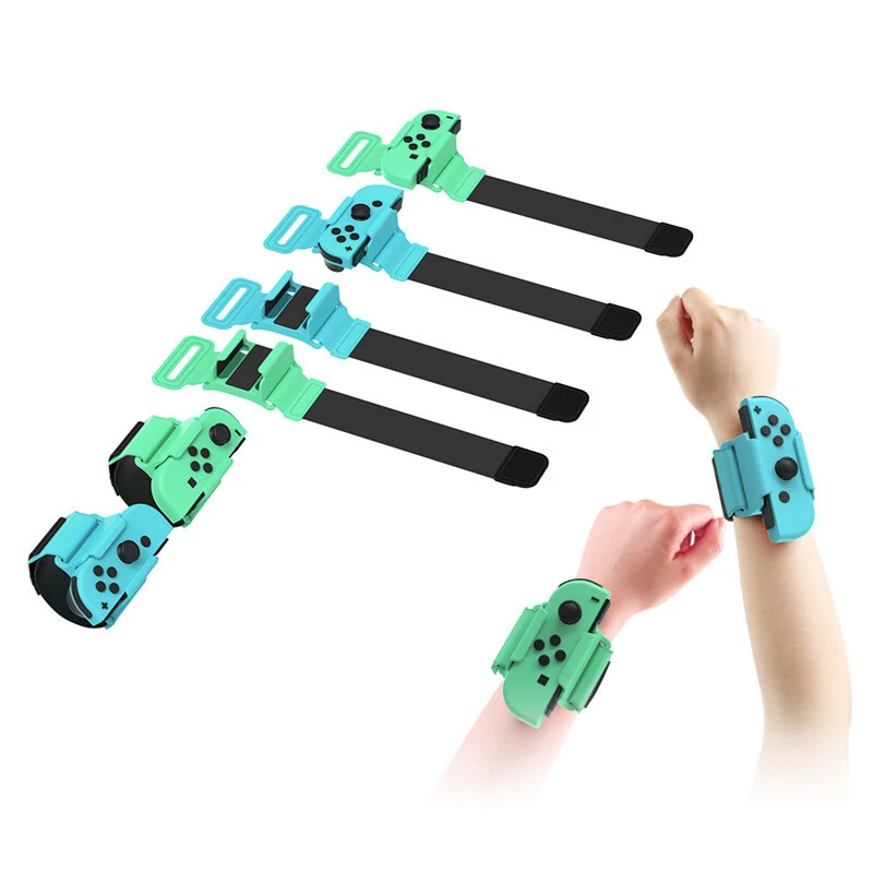 TNS-2126 1 Pair Game Sports Wrist Bands for Switch OLED Gamepad Elastic Adjustable Left and Right Handle Strap for NS Just Dance Game — view 4
