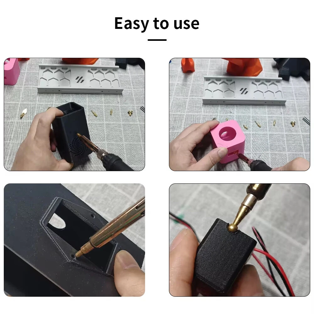 Toaiot Heat Insert Nut Iron Tip Hot Melt Heat Set Insert Tool Soldering Iron Tip 3D Printing Modify Finishing Brass Thread Embed — view 6