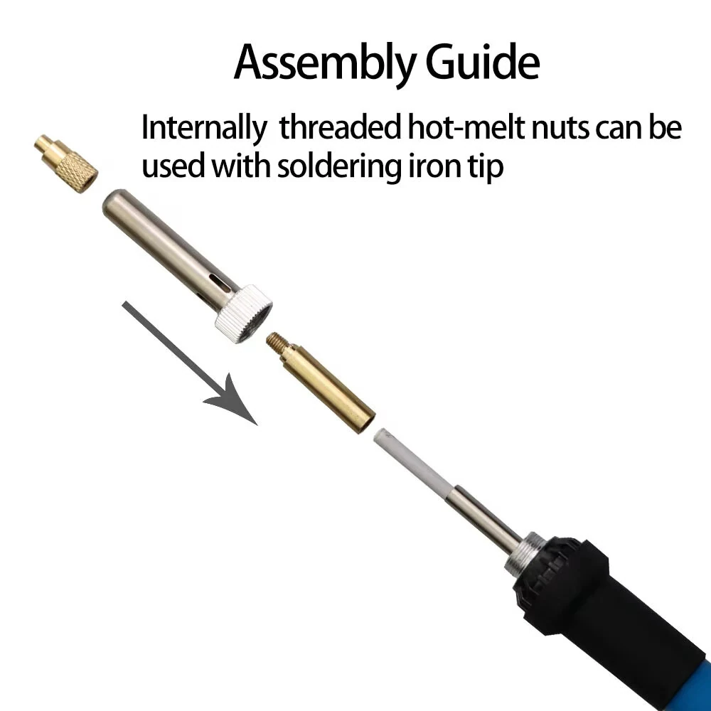 Toaiot TS100s Soldering Iron Tip Hot Melt Nut Indenter Kit Brass Inserts CNC Precision for M2 M3 M4 M5 M6 M8 Universal Soldering Iron Tips VORON Inlaid Nut Implant — view 6