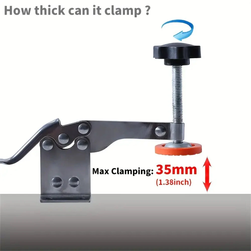 Toggle Clamp Stainless Steel Quick-Release Horizontal Clamp Adjustable Anti-Slip Hold Down Clamp For Woodworking Welding — view 5