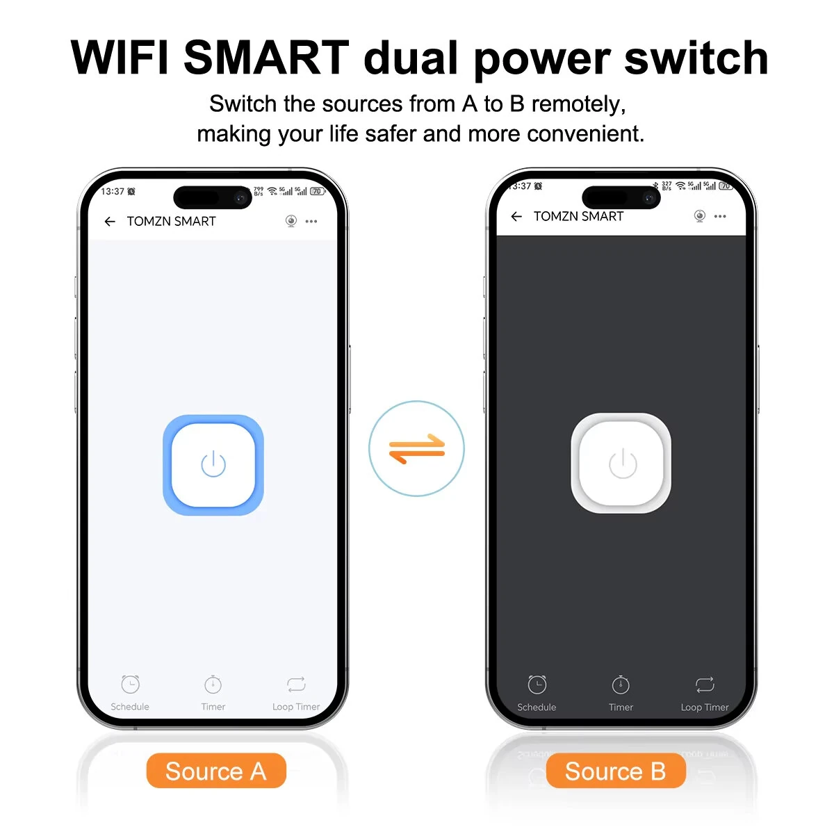 TOMZN eWelink WIFI Smart ATS 2P Timer 230V Dual Power Automatic Transfer Switch Uninterrupted Remote Control 63A 100A 125A — view 3
