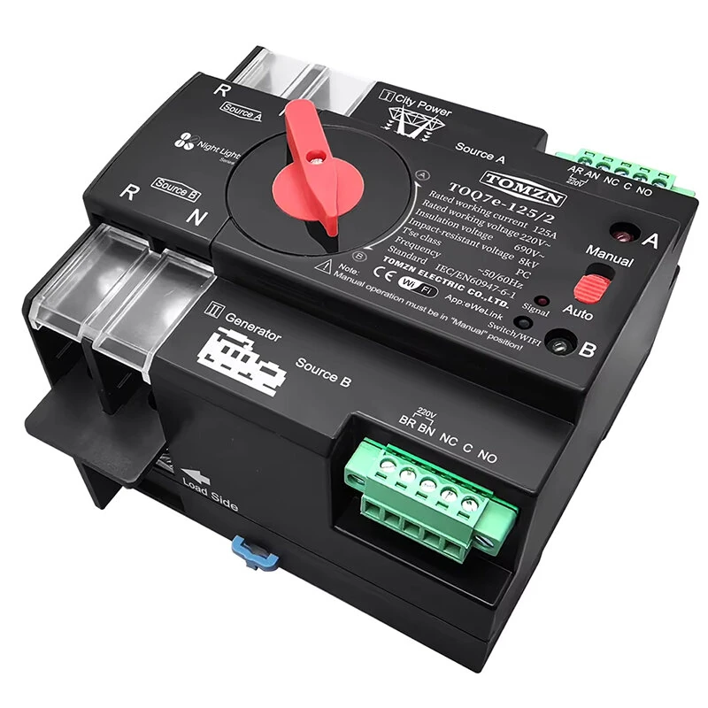 TOMZN eWelink WIFI Smart ATS 2P Timer 230V Dual Power Automatic Transfer Switch Uninterrupted Remote Control 63A 100A 125A — view 7