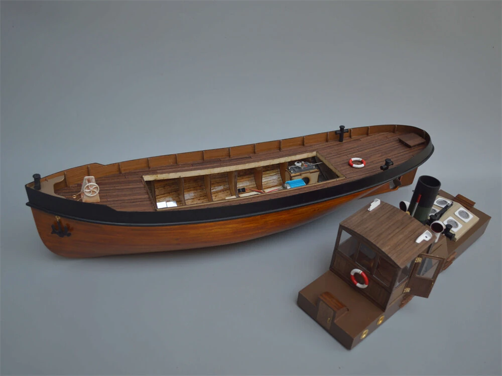 Tony Ray Aero Model 1/18 Mini 1930s Steam Tug Boat RC Ship DIY Full KIT Unassembled w/ Motor ESC Servo Micro Toys — view 7