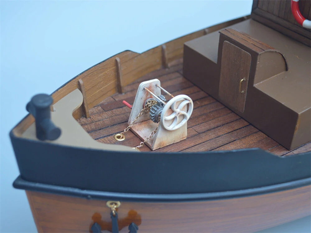 Tony Ray Aero Model 1/18 Mini 1930s Steam Tug Boat RC Ship DIY Full KIT Unassembled w/ Motor ESC Servo Micro Toys — view 9