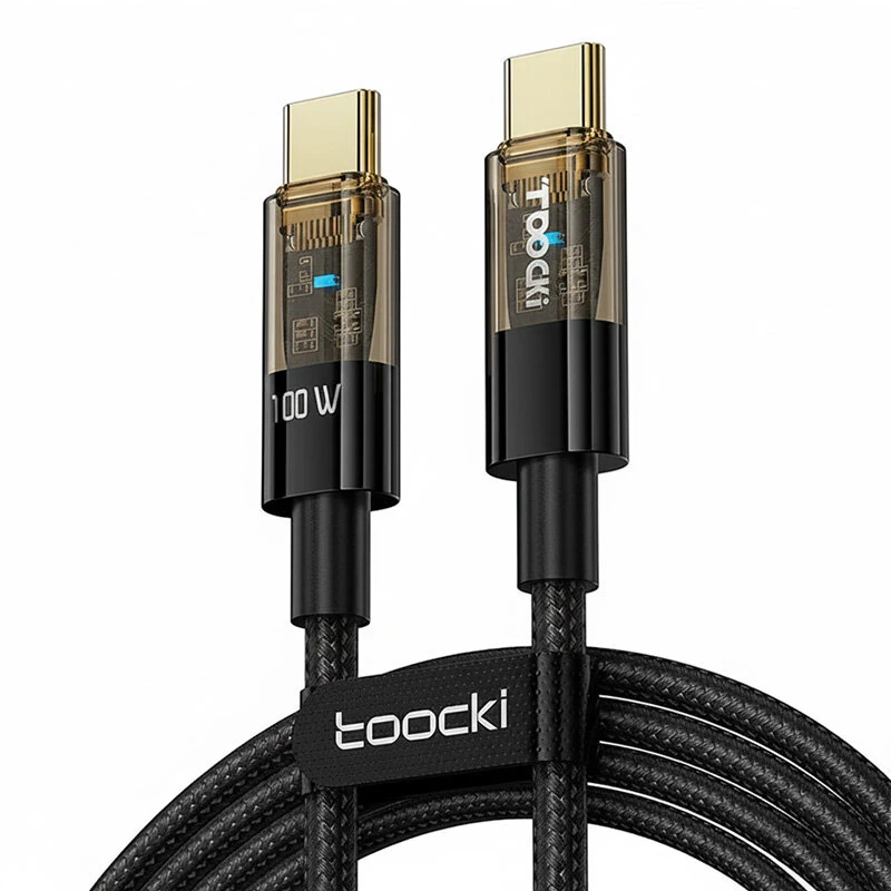 Toocki TQ-X06 5A PD100W Type-C to Type-C Cable Fast Charging Data Transmission Copper Core Line 1M Long for iPhone 17 17Pro Max 16 15 for Huawei Mate XTs for Xiaomi 17pro for OPPO for VIVO