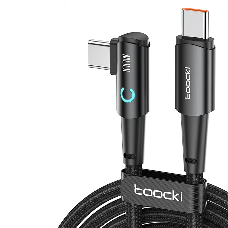 Toocki TQ-X25 5A 100W Type-C to Type-C Cable PD Fast Charging Data Transmission Copper Core Line 1M/2M Long for iPhone 15 15 Plus for Huawei Nova Flip for Samsung Galaxy Z Flip6 for MacBook Pro