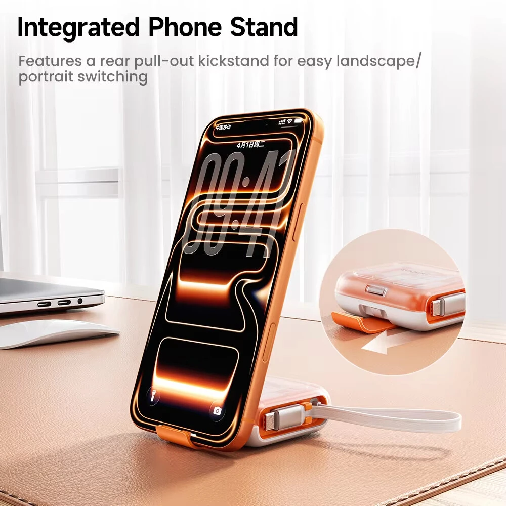 Toocki TX130C2 PD100W Retractable Fast Charging Cable Set with Hidden Phone Stand & Multi-Adapter for iPhone 17 16 15 for Samsung S23 for Xiaomi — view 6