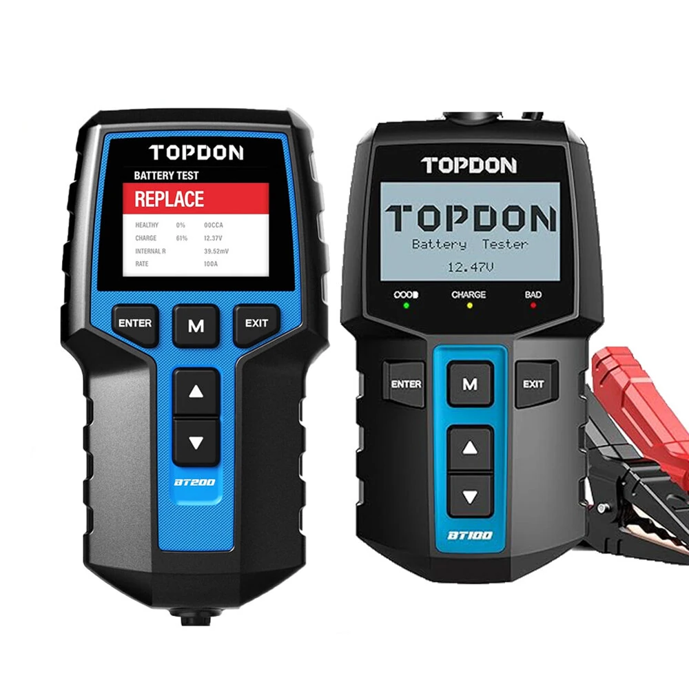 TOPDON BT200 / BT100 Battery Tester Charging Cranking Test Tools for Car 24V/12V Car Diagnostic Battery Monitor 100-2000CCA — view 8