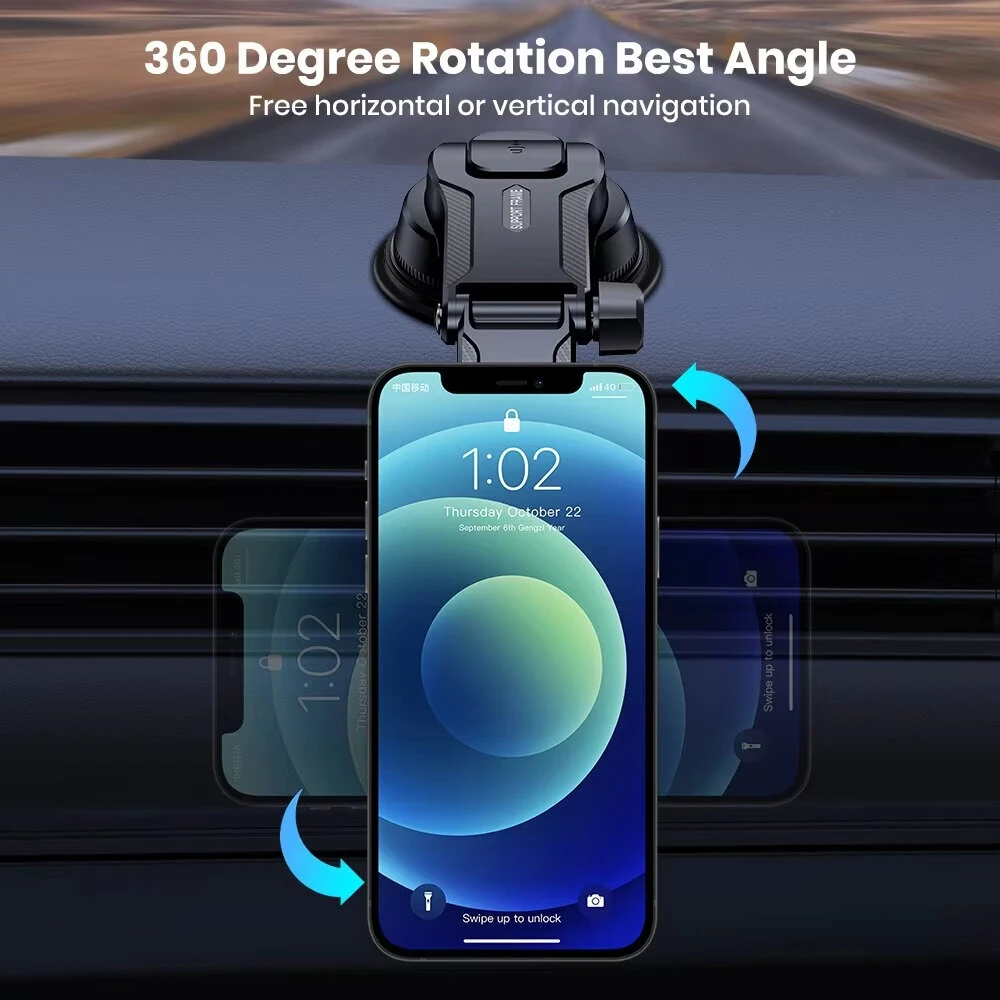 TOPK D37 Magnetic Car Phone Holder 2 in 1 Handsfree Stand Phone Mount for Dashboard / Air Vent for iPhone/Samsung Android — view 5