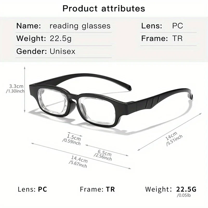 TR Adjustable Focus Reading Glasses Range +1.0 to +4.0 Comfortable Anti-blue Light Zoom Presbyopia Glasses — view 5
