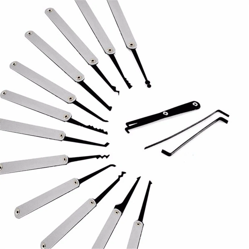 Transparent Practice Padlock with 12pcs Unlocking Lock Picks Set Key Extractor Tools — view 3