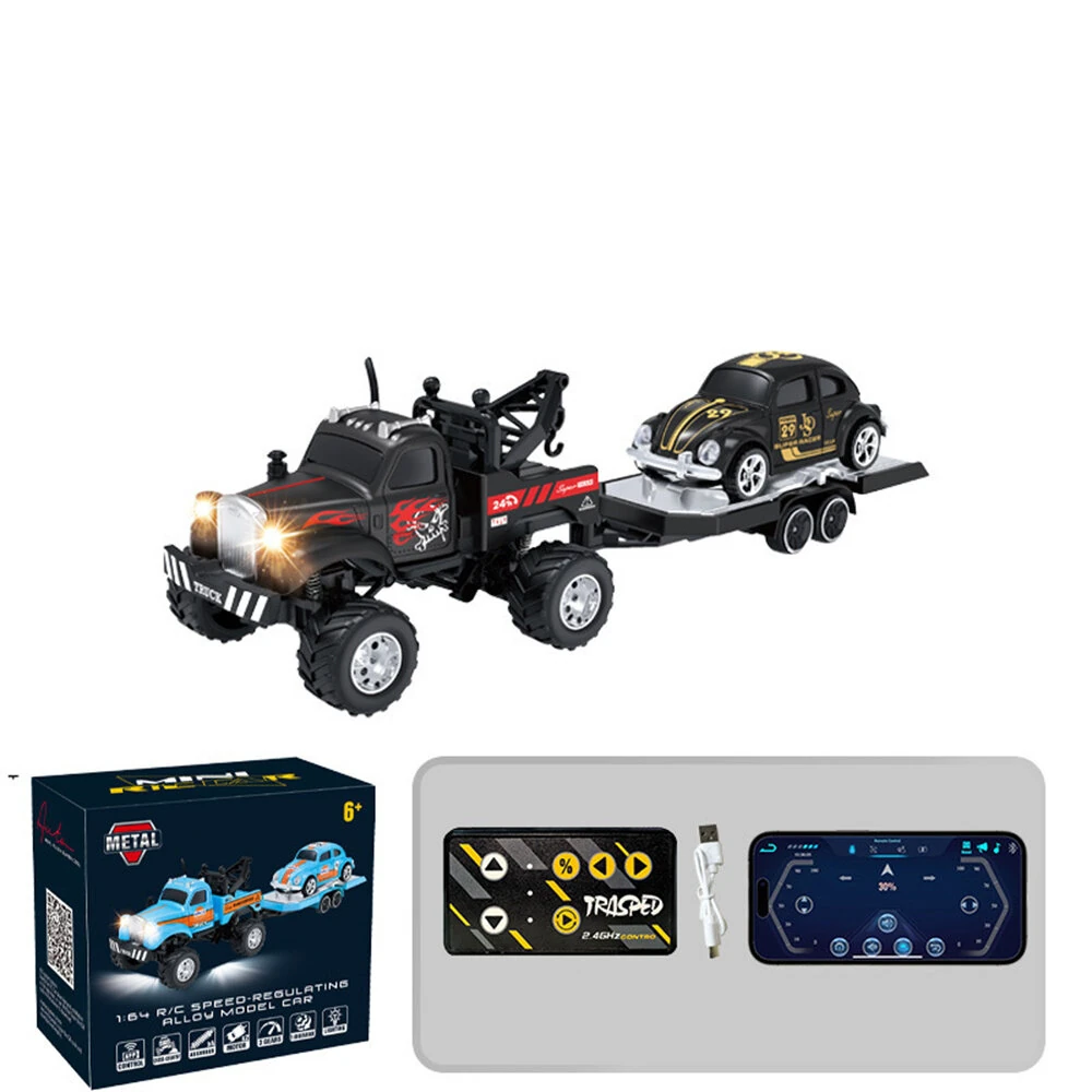 TRASPED HG4-194 HG4-197 RTR 1/64 2.4G RWD Mini Alloy RC Car Off-Road Truck LED Light Three Speed Support App Remote Control Vehicles Models Pocket Toys Desktop Collection Gift For Boys — view 4