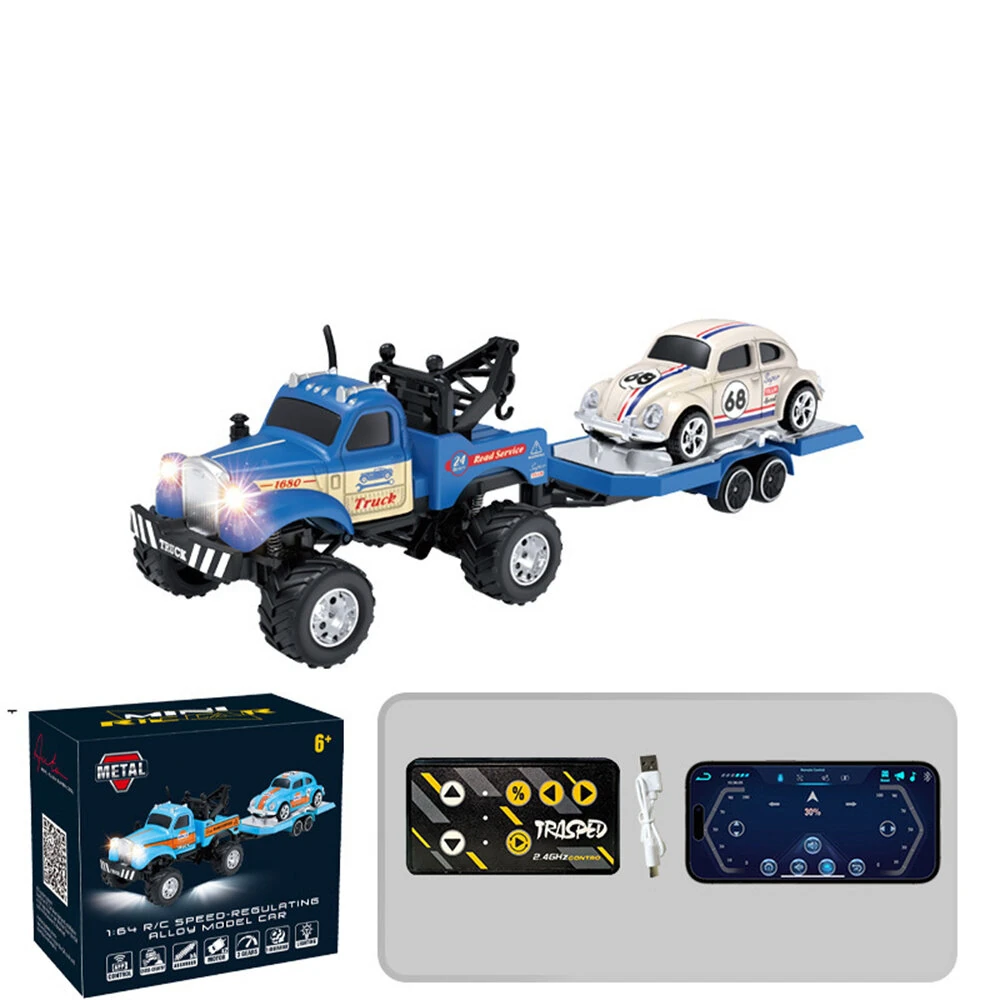TRASPED HG4-194 HG4-197 RTR 1/64 2.4G RWD Mini Alloy RC Car Off-Road Truck LED Light Three Speed Support App Remote Control Vehicles Models Pocket Toys Desktop Collection Gift For Boys — view 5
