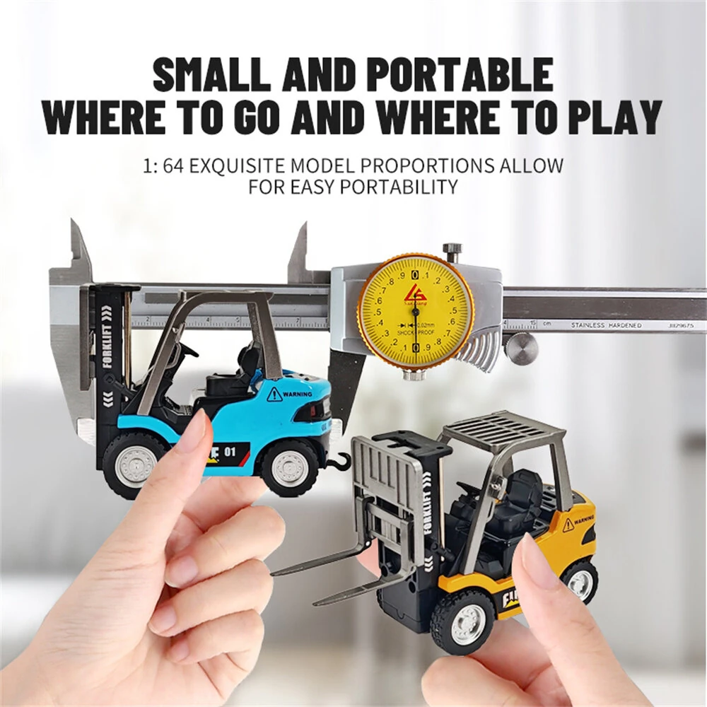 TRASPED HG4-244 RTR 1/64 2.4G Mini RC Car Alloy Forklift with Trailer Suppprt App Remote Control LED Light Sound Engineering Vehicle Desktop Toys Model Collection Gift For Boys — view 8
