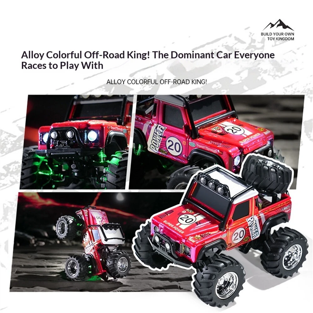 TRASPED HG4-335 RTR 1/64 2.4G RWD Mini Alloy RC Car Cyber Off-Road Climbing Truck Cool Appearance LED Light Shock Absorption Support App Remote Control Three Speed Vehicles Models Pocket Toys Desktop Collection Gift For Boys — view 2