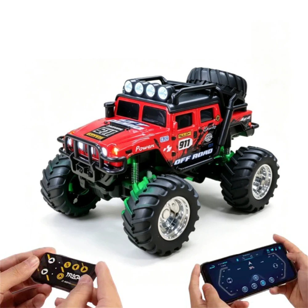 TRASPED HG4-457 RTR 1/64 2.4G RWD Mini H1 Alloy RC Car Off-Road Truck LED Light Three Speed Support App Remote Control Vehicles Models Pocket Toys Desktop Collection Gift For Boys — view 11
