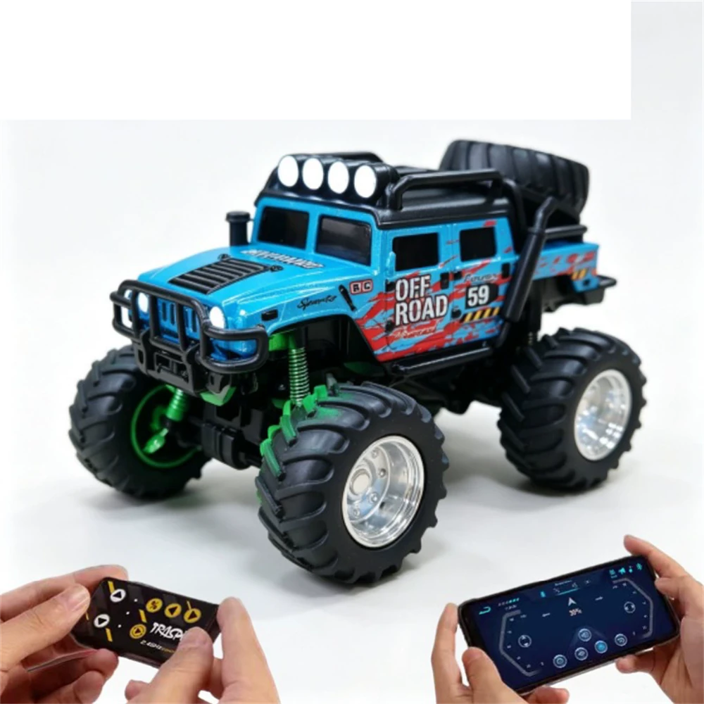 TRASPED HG4-457 RTR 1/64 2.4G RWD Mini H1 Alloy RC Car Off-Road Truck LED Light Three Speed Support App Remote Control Vehicles Models Pocket Toys Desktop Collection Gift For Boys — view 2