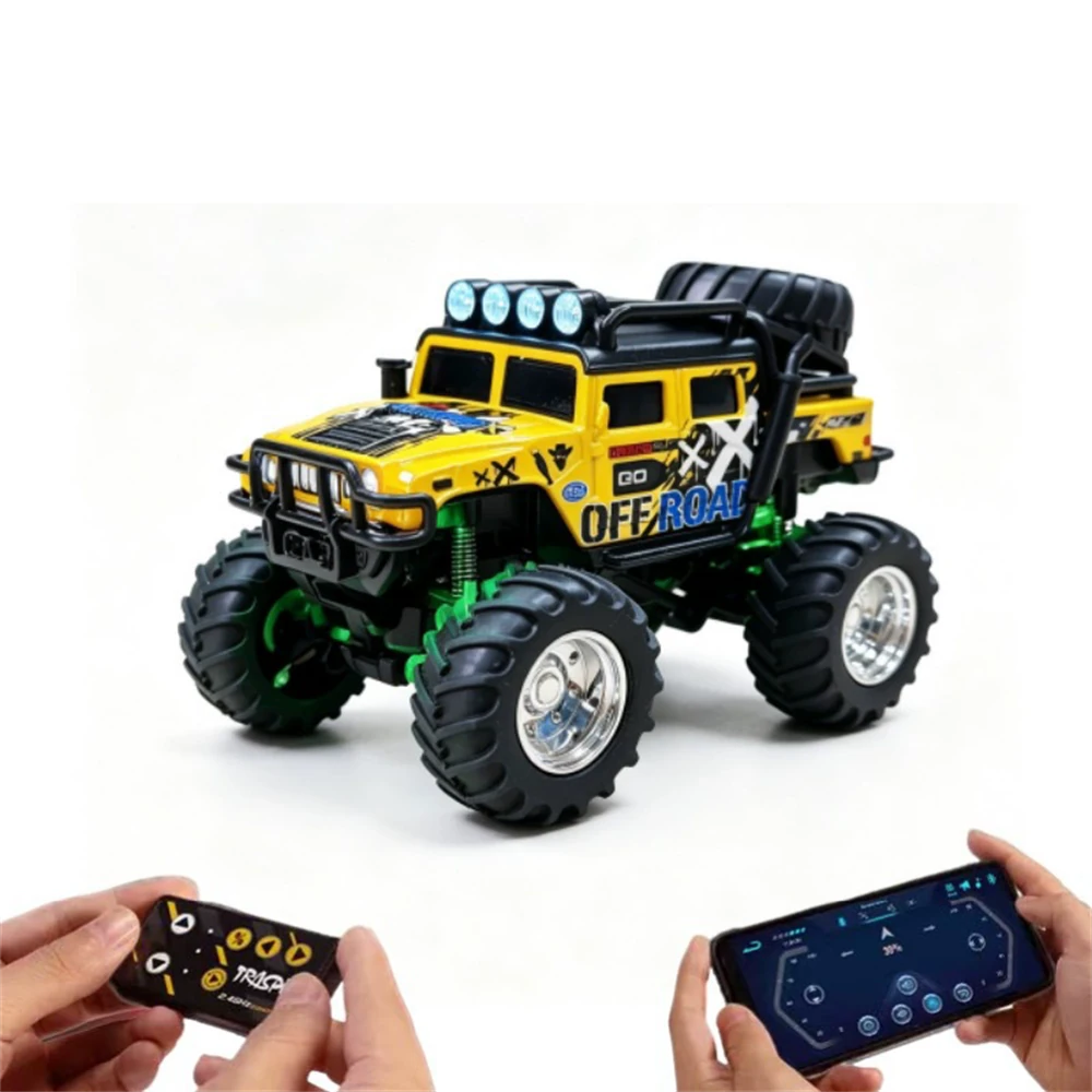 TRASPED HG4-457 RTR 1/64 2.4G RWD Mini H1 Alloy RC Car Off-Road Truck LED Light Three Speed Support App Remote Control Vehicles Models Pocket Toys Desktop Collection Gift For Boys — view 3