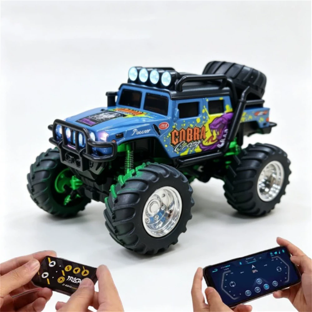 TRASPED HG4-457 RTR 1/64 2.4G RWD Mini H1 Alloy RC Car Off-Road Truck LED Light Three Speed Support App Remote Control Vehicles Models Pocket Toys Desktop Collection Gift For Boys — view 6