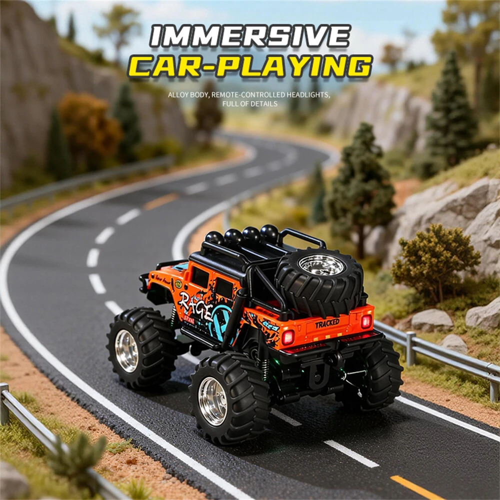 TRASPED HG4-457 RTR 1/64 2.4G RWD Mini H1 Alloy RC Car Off-Road Truck LED Light Three Speed Support App Remote Control Vehicles Models Pocket Toys Desktop Collection Gift For Boys — view 9