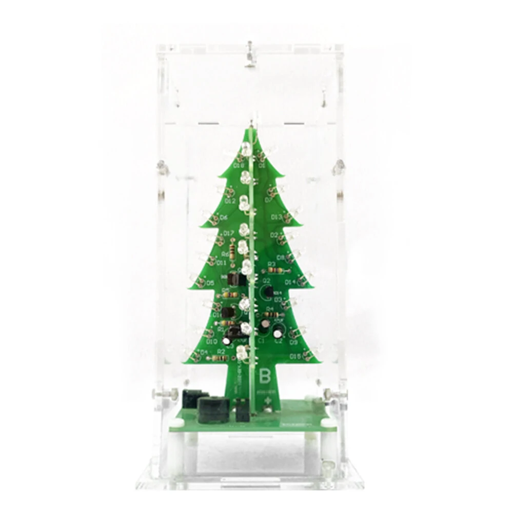 Tri-color/Colorful Curved-leaf Christmas Tree Standard/Music Version DIY Electronic Kits — view 4